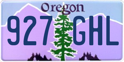 OR license plate 927GHL