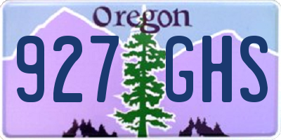 OR license plate 927GHS
