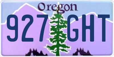 OR license plate 927GHT