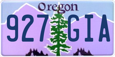 OR license plate 927GIA