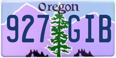 OR license plate 927GIB