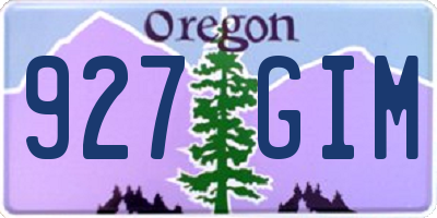OR license plate 927GIM