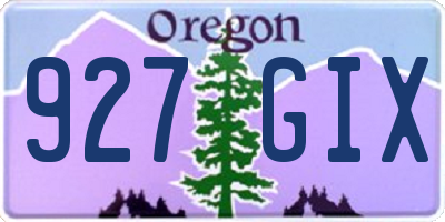 OR license plate 927GIX