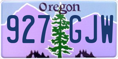 OR license plate 927GJW