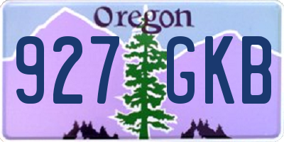OR license plate 927GKB