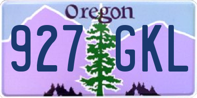 OR license plate 927GKL