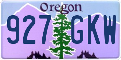 OR license plate 927GKW