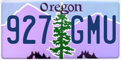 OR license plate 927GMU