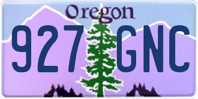OR license plate 927GNC