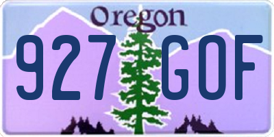 OR license plate 927GOF