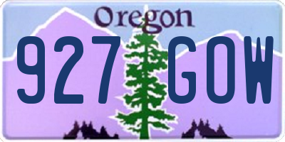 OR license plate 927GOW