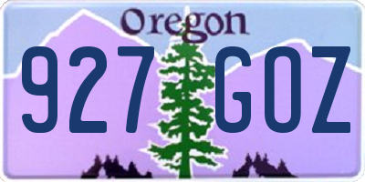 OR license plate 927GOZ