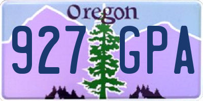 OR license plate 927GPA