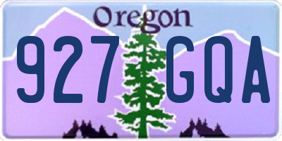 OR license plate 927GQA