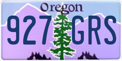 OR license plate 927GRS