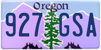 OR license plate 927GSA