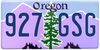 OR license plate 927GSG