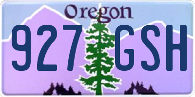 OR license plate 927GSH