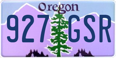 OR license plate 927GSR