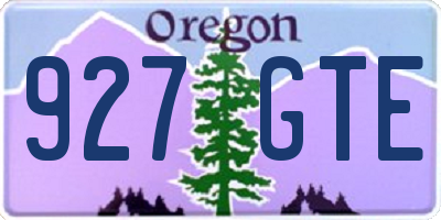 OR license plate 927GTE