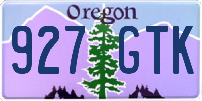 OR license plate 927GTK