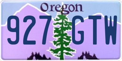 OR license plate 927GTW