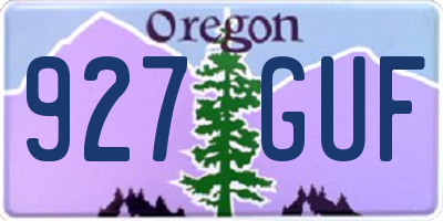 OR license plate 927GUF