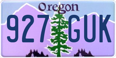 OR license plate 927GUK