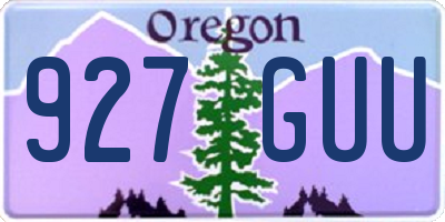 OR license plate 927GUU