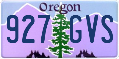OR license plate 927GVS