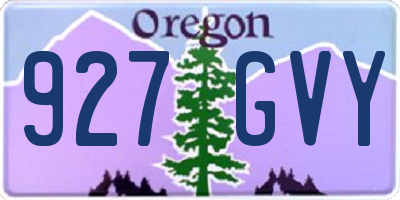 OR license plate 927GVY