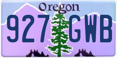OR license plate 927GWB