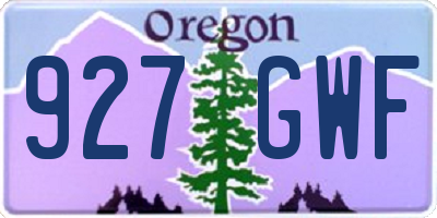 OR license plate 927GWF