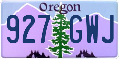 OR license plate 927GWJ