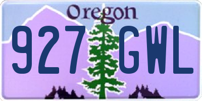 OR license plate 927GWL