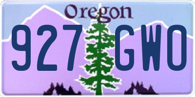 OR license plate 927GWO