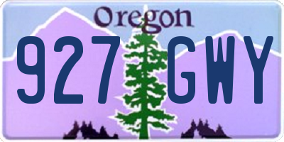OR license plate 927GWY