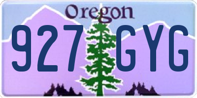 OR license plate 927GYG