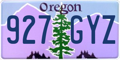 OR license plate 927GYZ