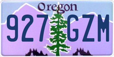 OR license plate 927GZM