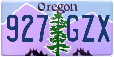 OR license plate 927GZX
