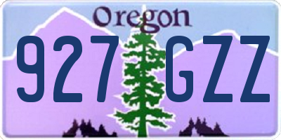 OR license plate 927GZZ
