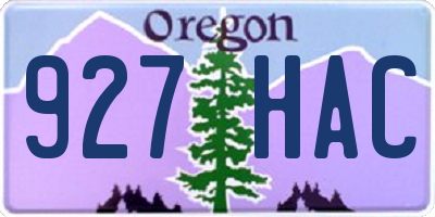 OR license plate 927HAC