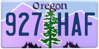 OR license plate 927HAF