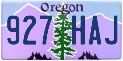 OR license plate 927HAJ