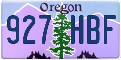 OR license plate 927HBF
