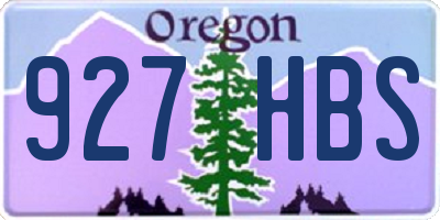 OR license plate 927HBS