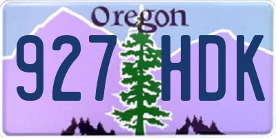 OR license plate 927HDK
