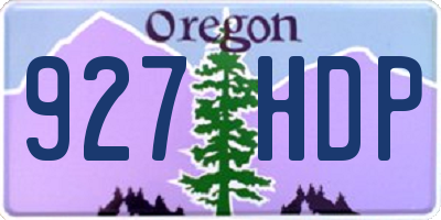 OR license plate 927HDP
