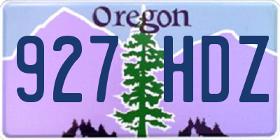 OR license plate 927HDZ